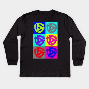 Retro Pop Art 45 RPM Adapters DJ art Kids Long Sleeve T-Shirt